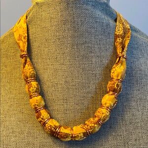 Hippy Style Fabric/Copper Necklace